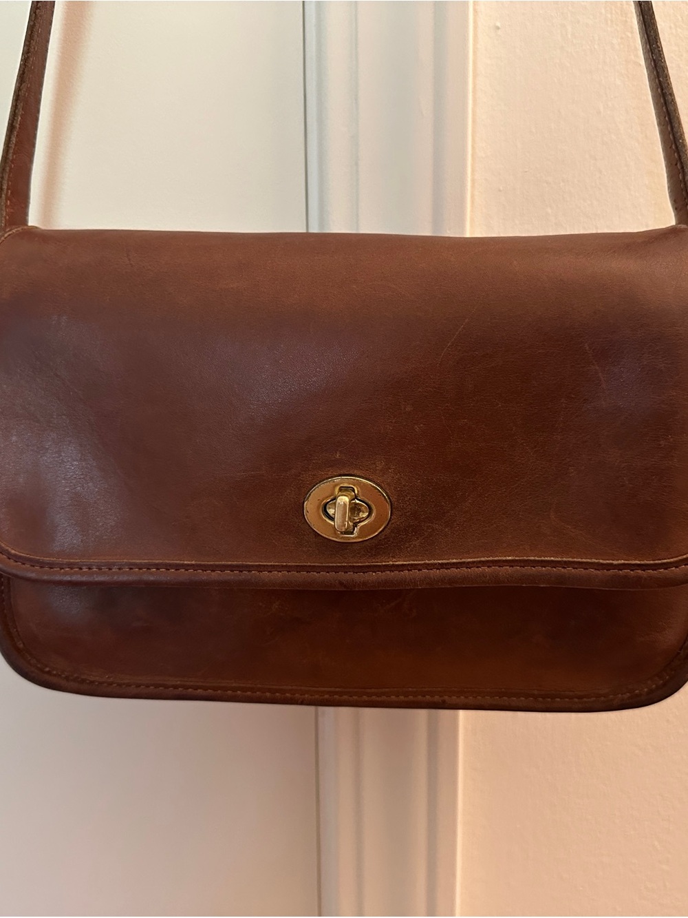 Vintage Coach Brown Leather City Bag